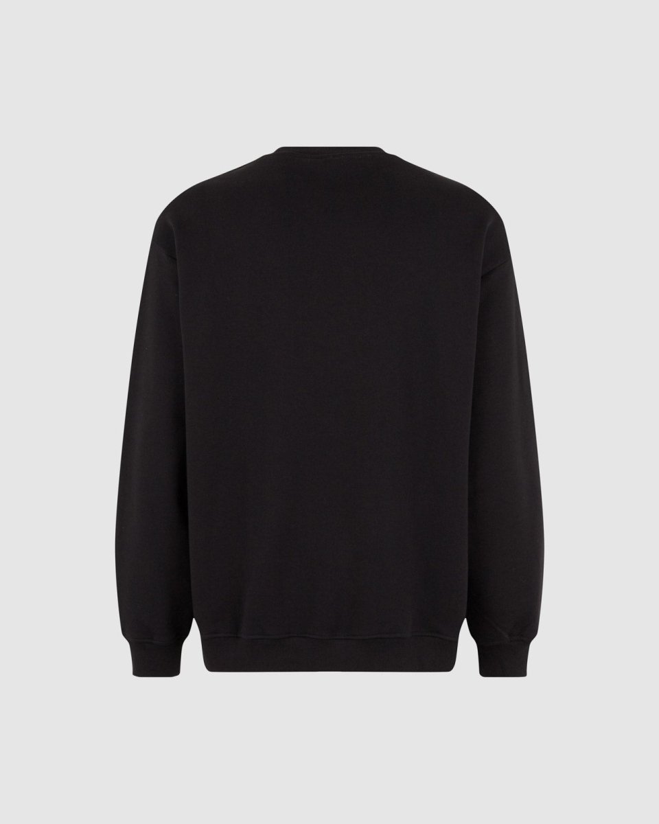 Vision Of Super BLACK CREWNECK WITH EMBROIDERED FLAMING HEART Online