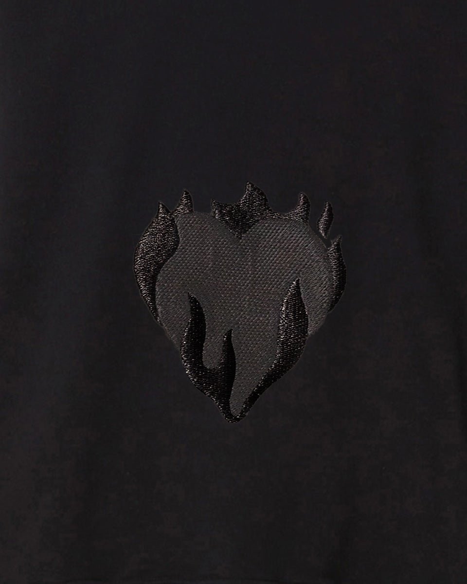 Vision Of Super BLACK CREWNECK WITH EMBROIDERED FLAMING HEART Online