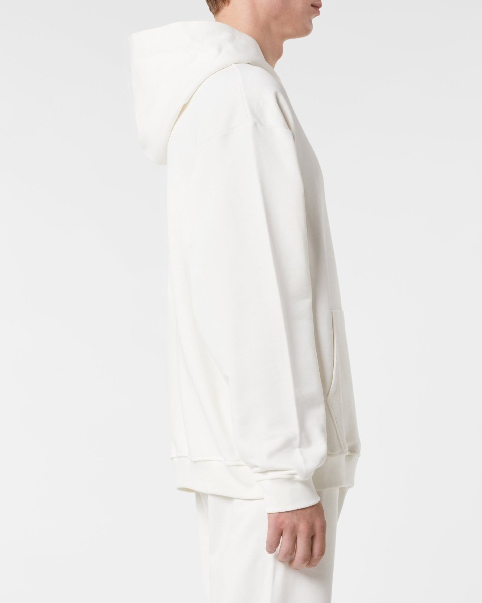 Vision Of Super OFF WHITE HOODIE WITH EMBROIDERED FLAMING HEART In Vendita