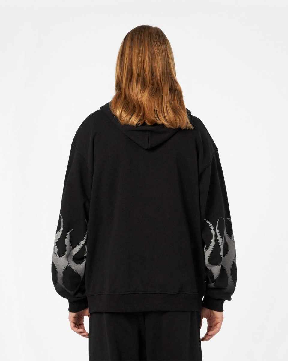 Vision Of Super BLACK HOODIE WITH GREY FLAMES Negozio