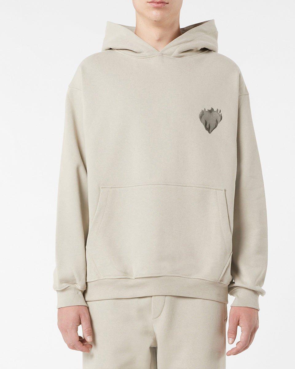 Vision Of Super LONDON FOG HOODIE WITH EMBROIDERED FLAMING HEART Italia