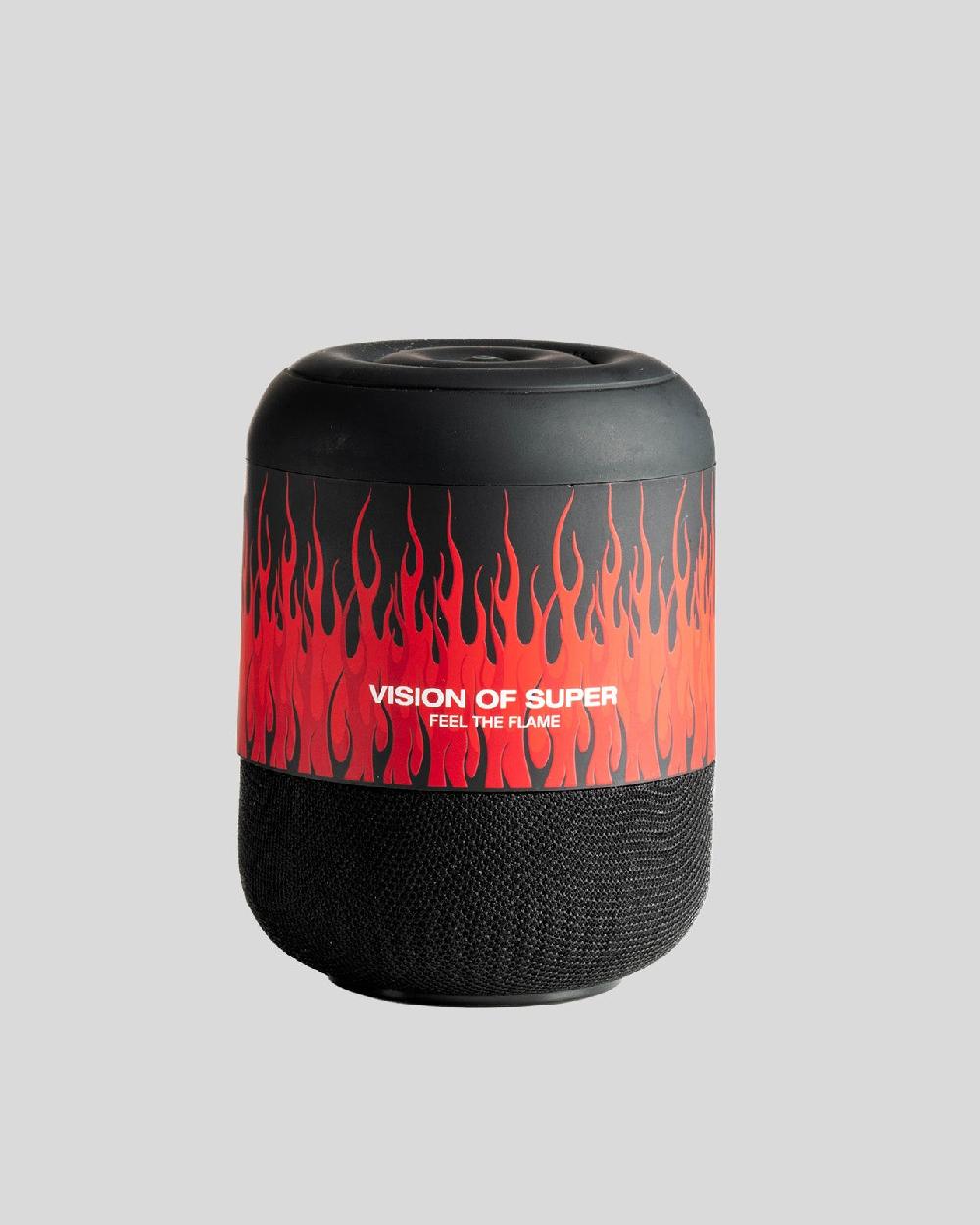 Vision Of Super BLACK SPEAKER WITH RED FLAMES AND WHITE LOGO Promozione Limitata