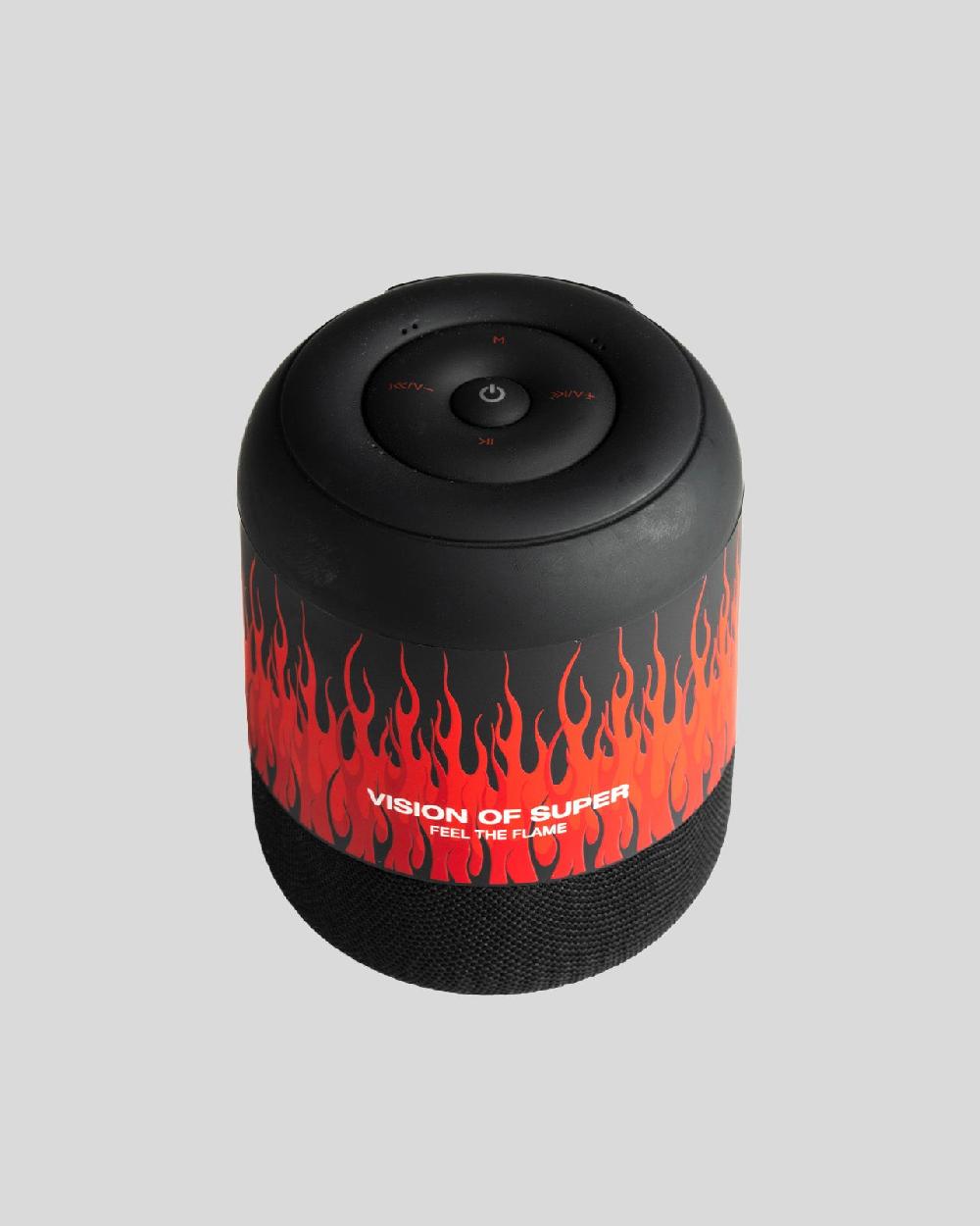 Vision Of Super BLACK SPEAKER WITH RED FLAMES AND WHITE LOGO Promozione Limitata