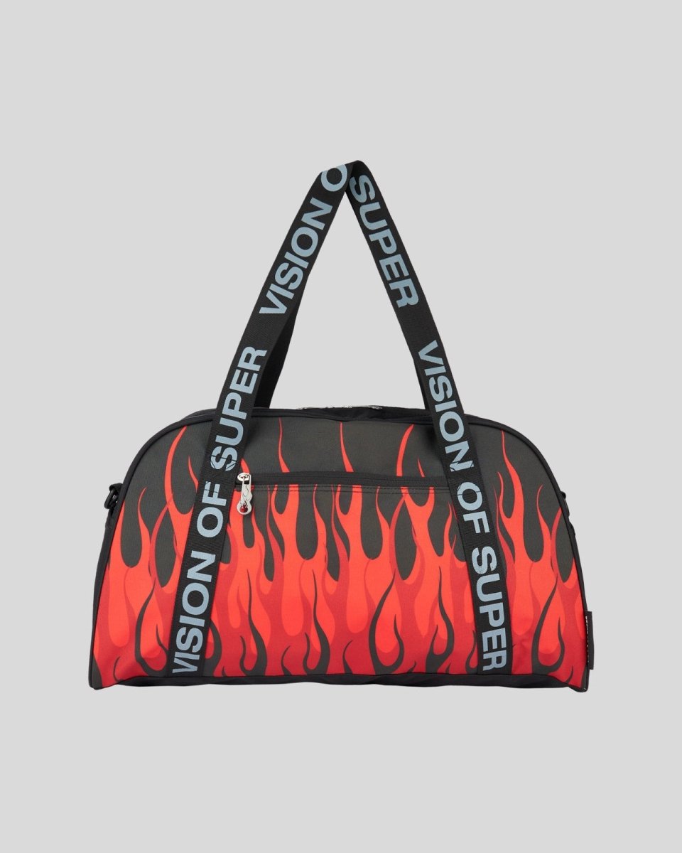 Vision Of Super BLACK GYM BAG WITH TRIPLE FLAMES Shopping Online