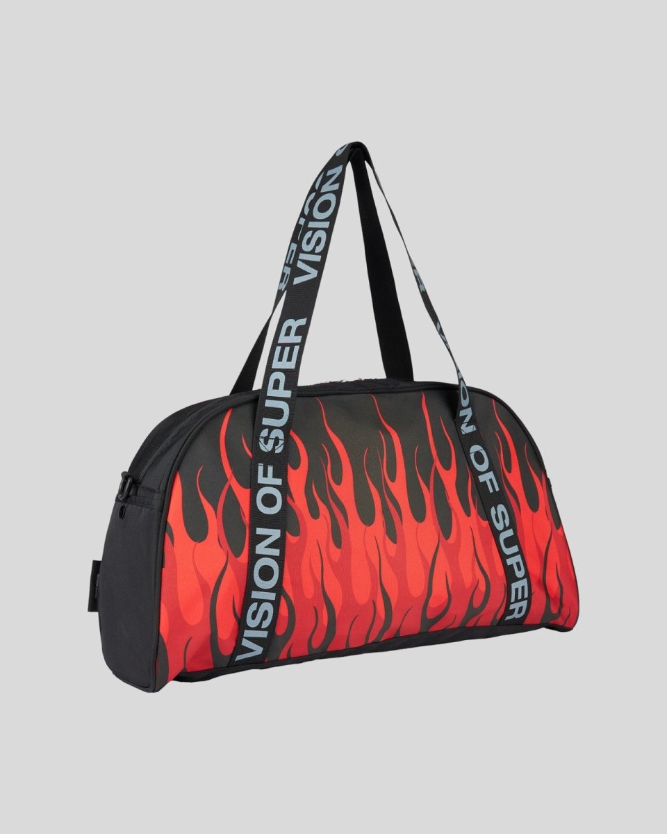 Vision Of Super BLACK GYM BAG WITH TRIPLE FLAMES Shopping Online