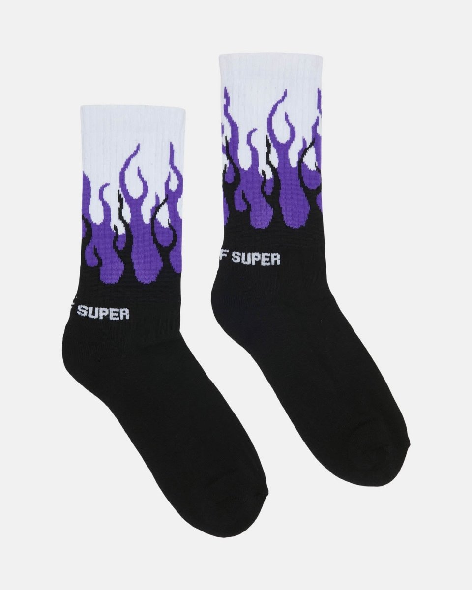 Vision Of Super PURPLE DOUBLE FLAMES SOCKS Saldi