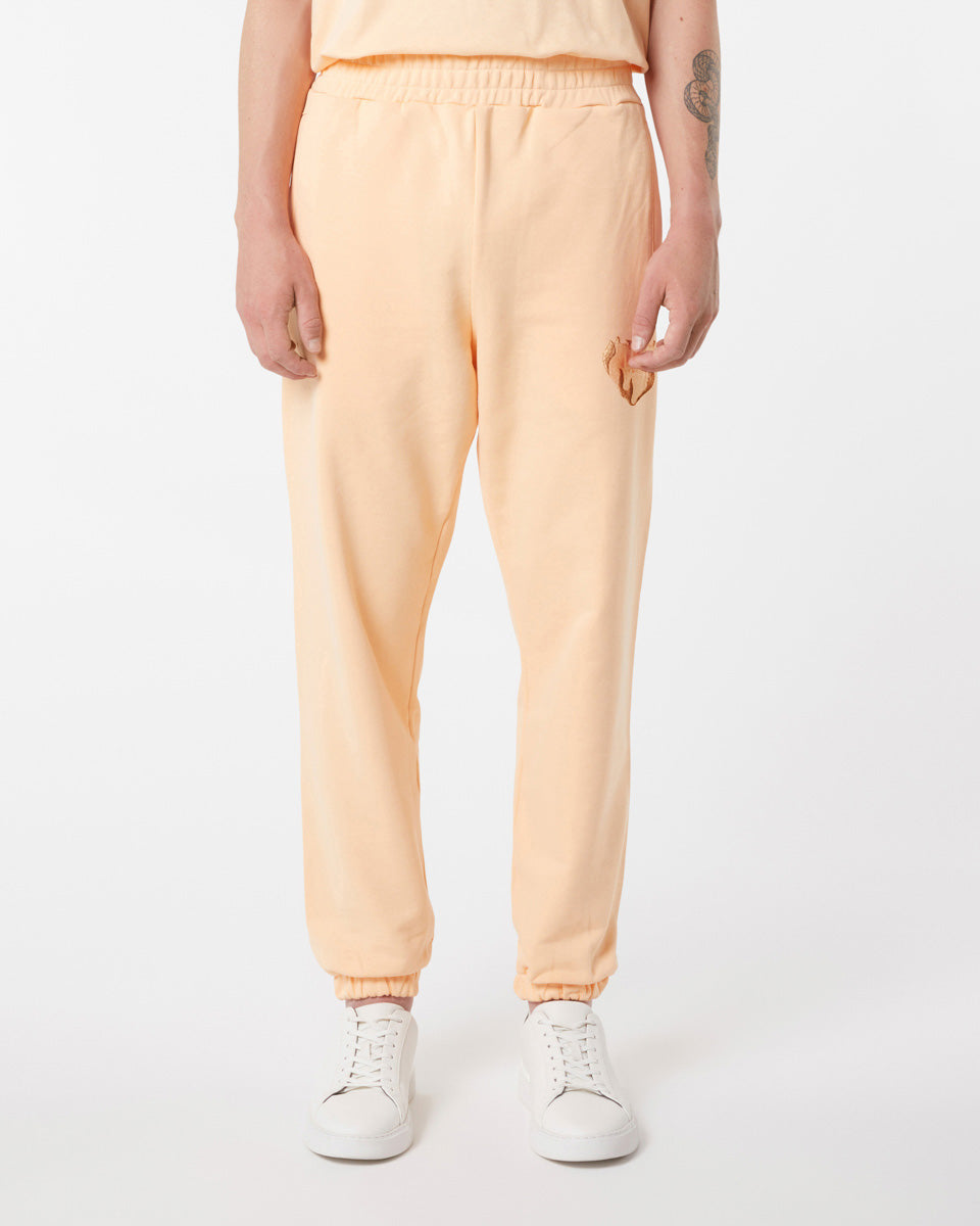 Vision Of Super PEACH PANTS WITH EMBROIDERED FLAMING HEART Italy