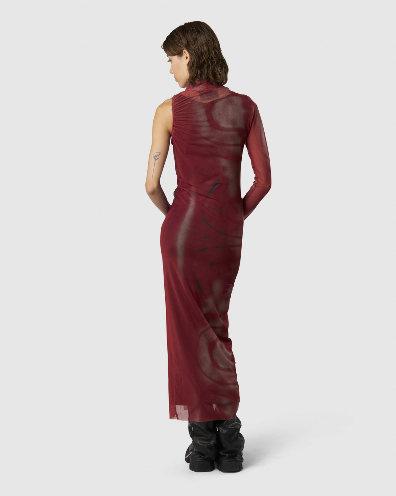 Vision Of Super ASYMMETRICAL LONG DRESS WITH RED GOTHIC GRAPHIC Convenienza