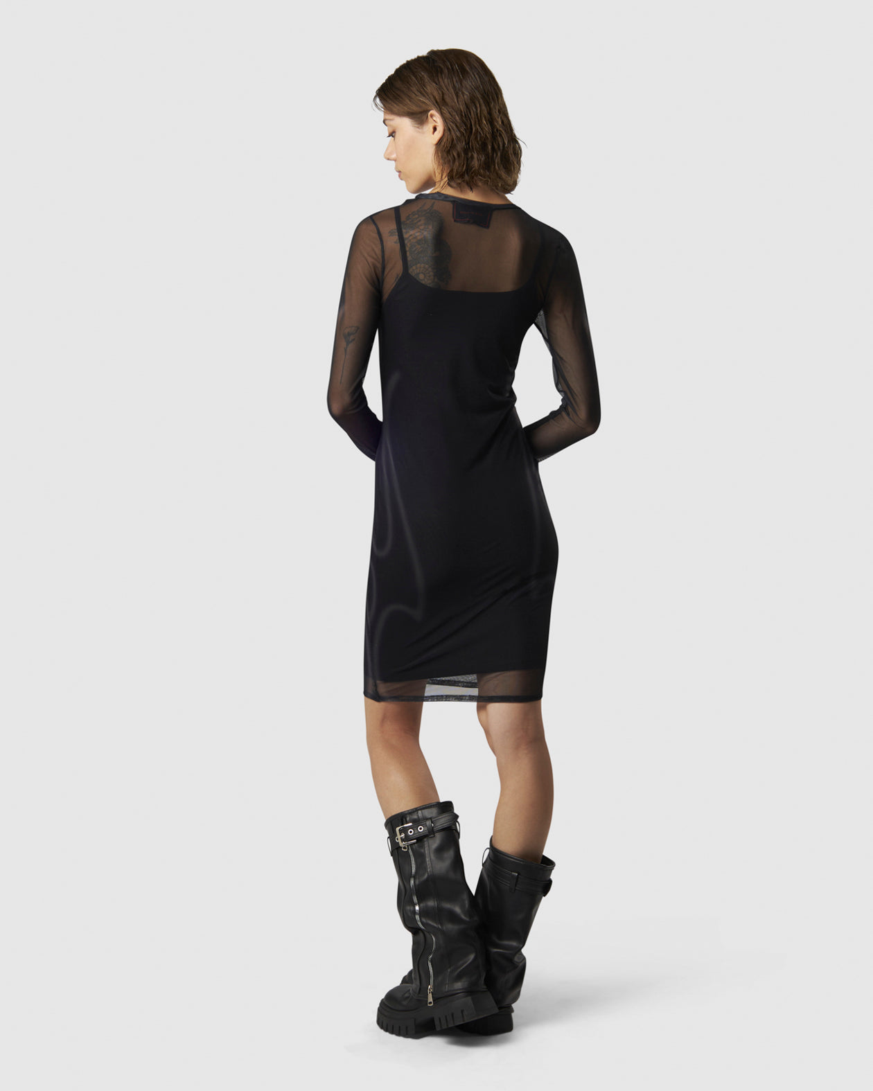 Vision Of Super BLACK DRESS WITH SAND TRIBAL FLAMES Economico
