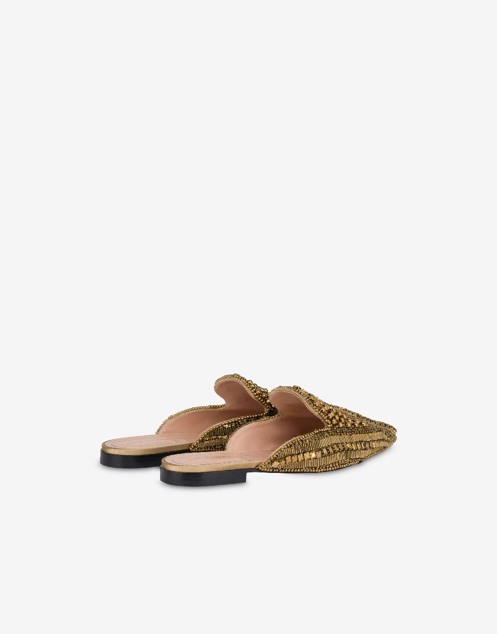 Alberta Ferretti Mia Mule in raso con ricamo perline e strass Soddisfazione Garantita