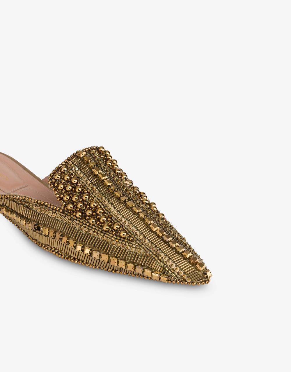 Alberta Ferretti Mia Mule in raso con ricamo perline e strass Soddisfazione Garantita