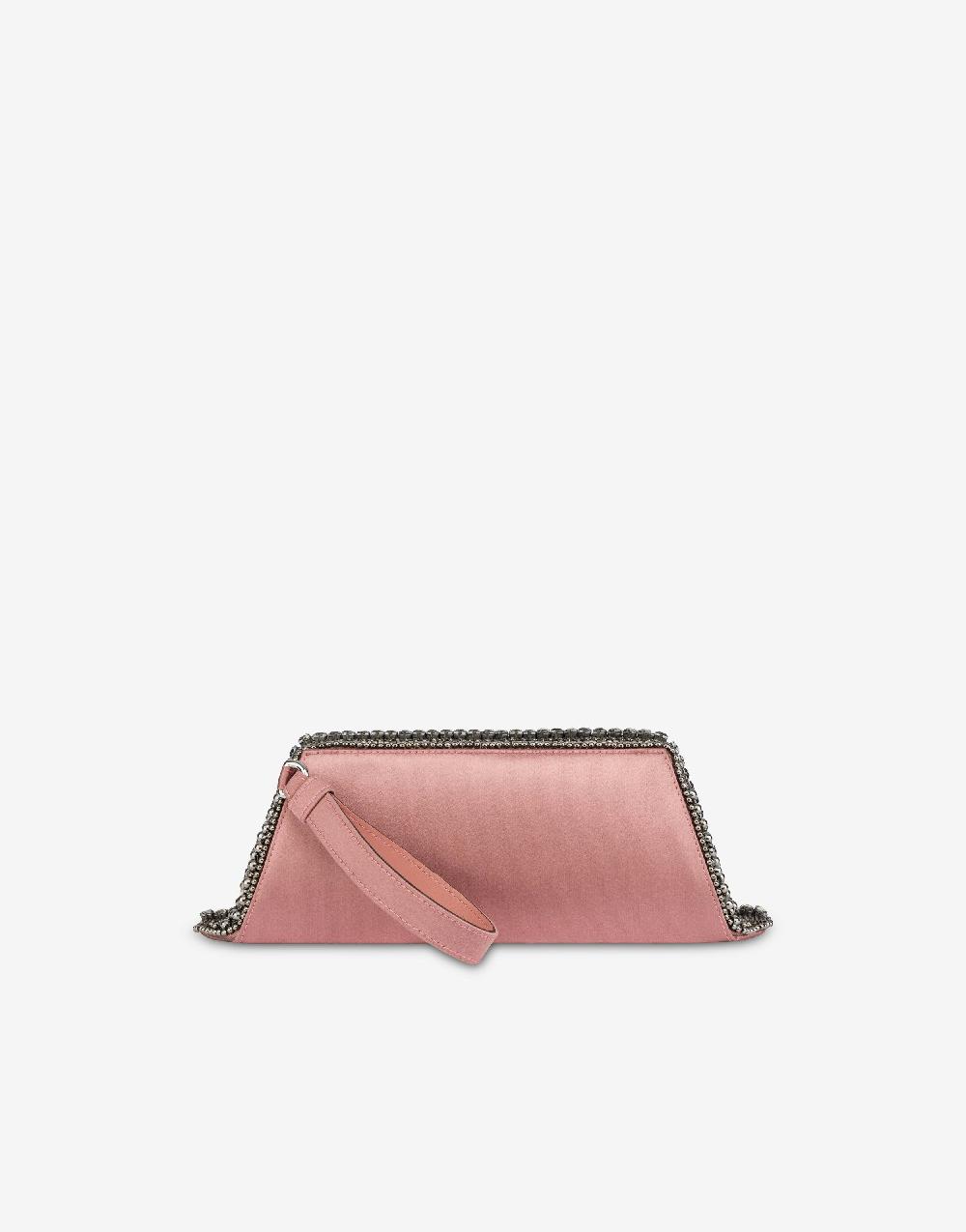 Alberta Ferretti Box clutch in raso con ricamo perline e strass Acquista Ora