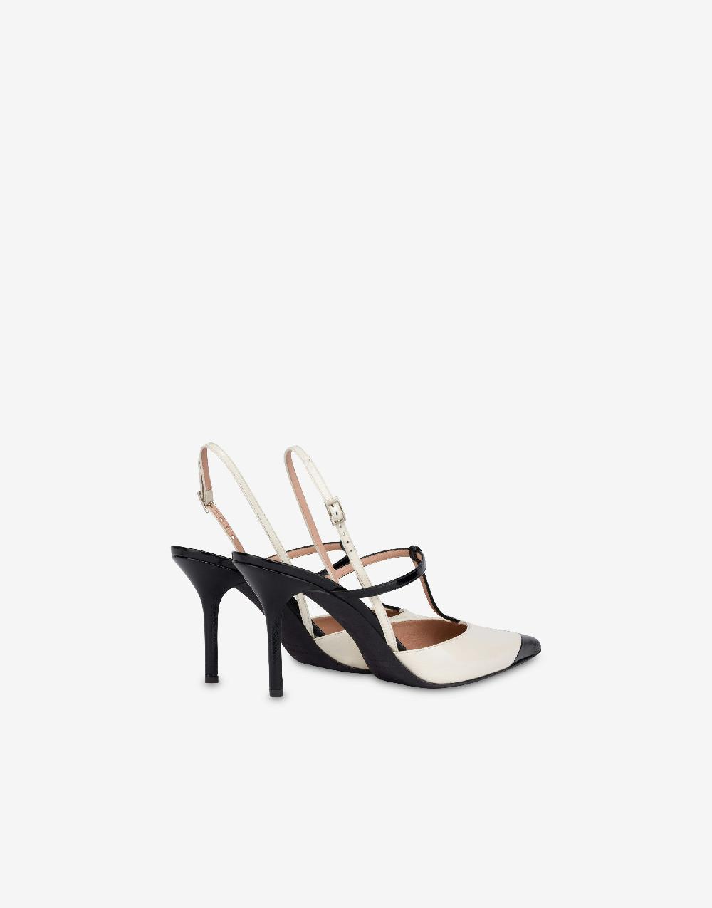Alberta Ferretti Slingback in vitello lucido bicolor 90's Fino Al -60%