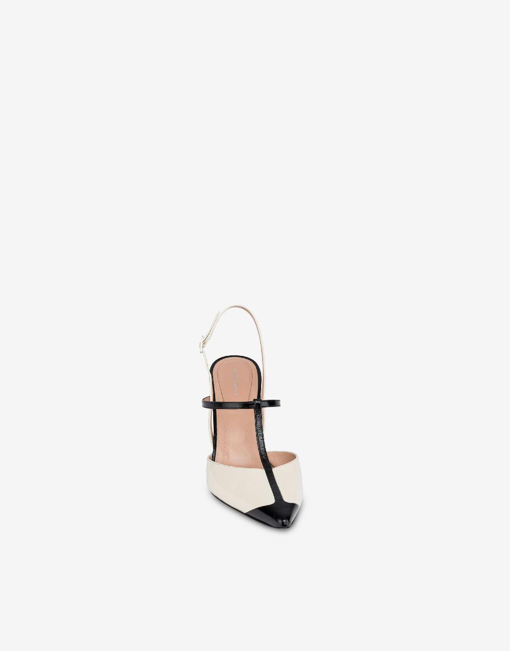 Alberta Ferretti Slingback in vitello lucido bicolor 90's Fino Al -60%