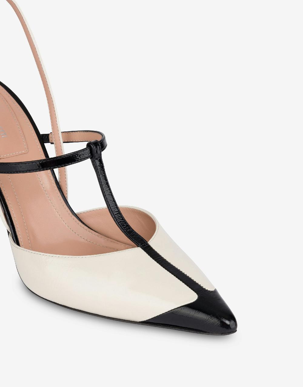 Alberta Ferretti Slingback in vitello lucido bicolor 90's Fino Al -60%