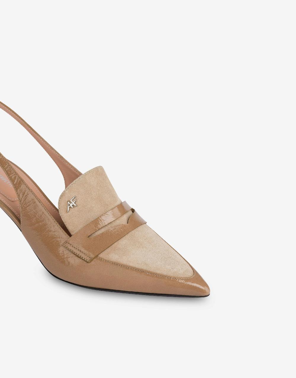 Alberta Ferretti Slingback in vitello e camoscio Penny Prezzo Ridotto