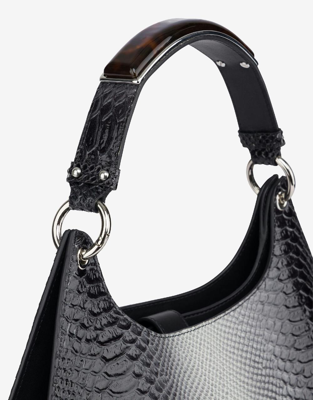 Alberta Ferretti Hobo bag in vitello stampa bicolor degradé Presa