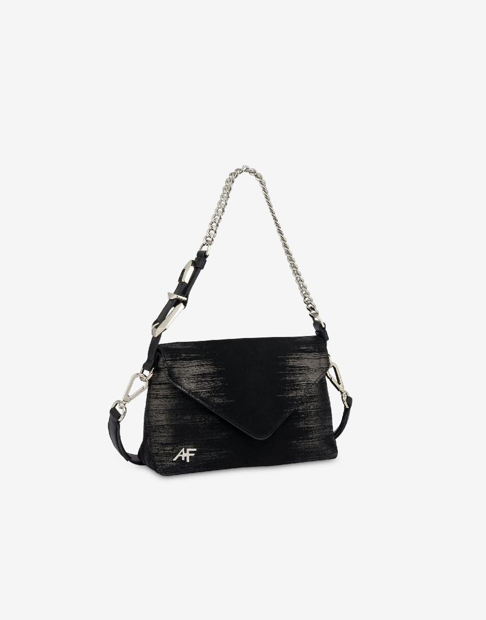 Alberta Ferretti Dori bag small in camoscio con serigrafia lamina Sconto