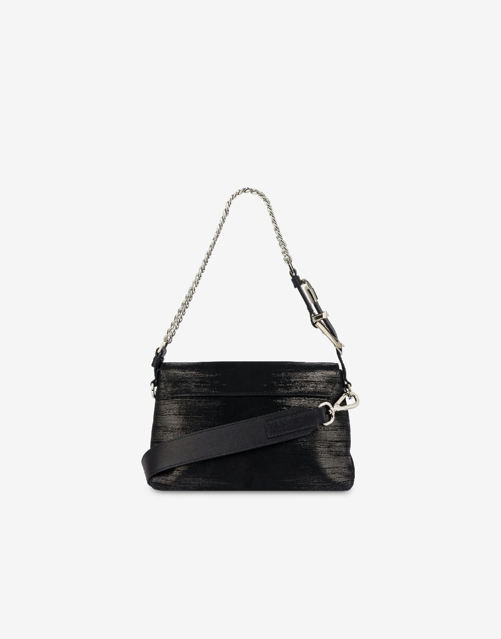 Alberta Ferretti Dori bag small in camoscio con serigrafia lamina Sconto