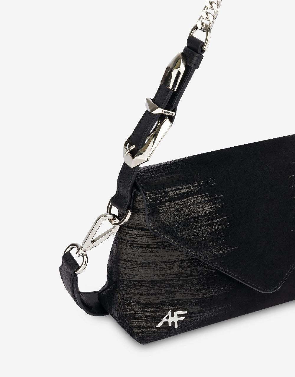 Alberta Ferretti Dori bag small in camoscio con serigrafia lamina Sconto