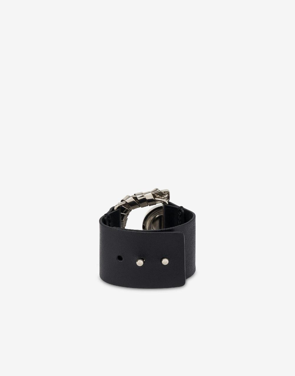 Alberta Ferretti Bracciale in vitello e metallo argento Online