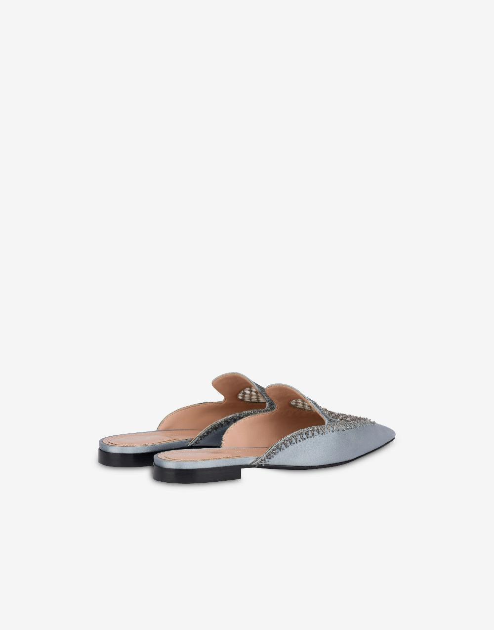 Alberta Ferretti Mia Mule in raso con ricamo strass Offerte