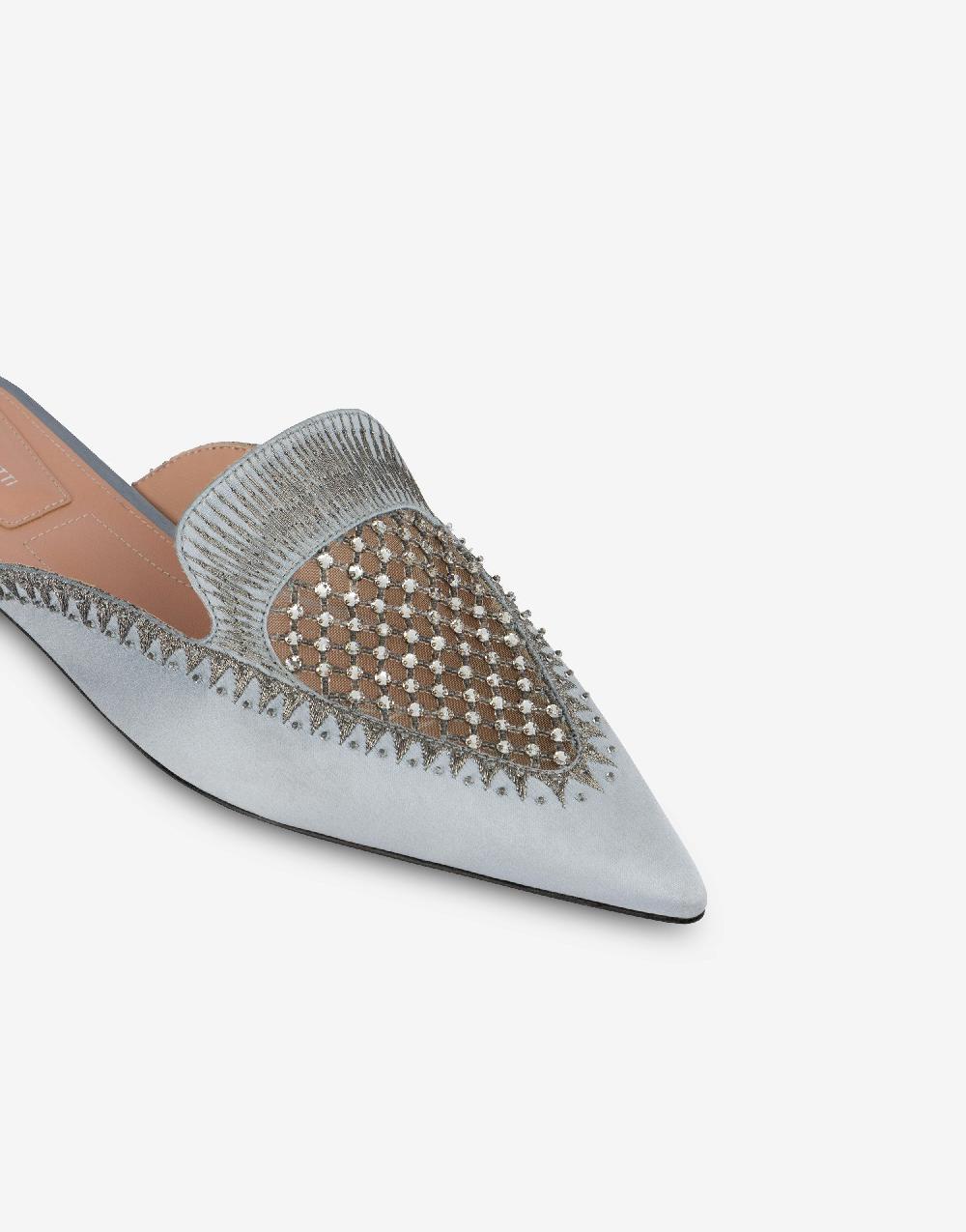 Alberta Ferretti Mia Mule in raso con ricamo strass Offerte