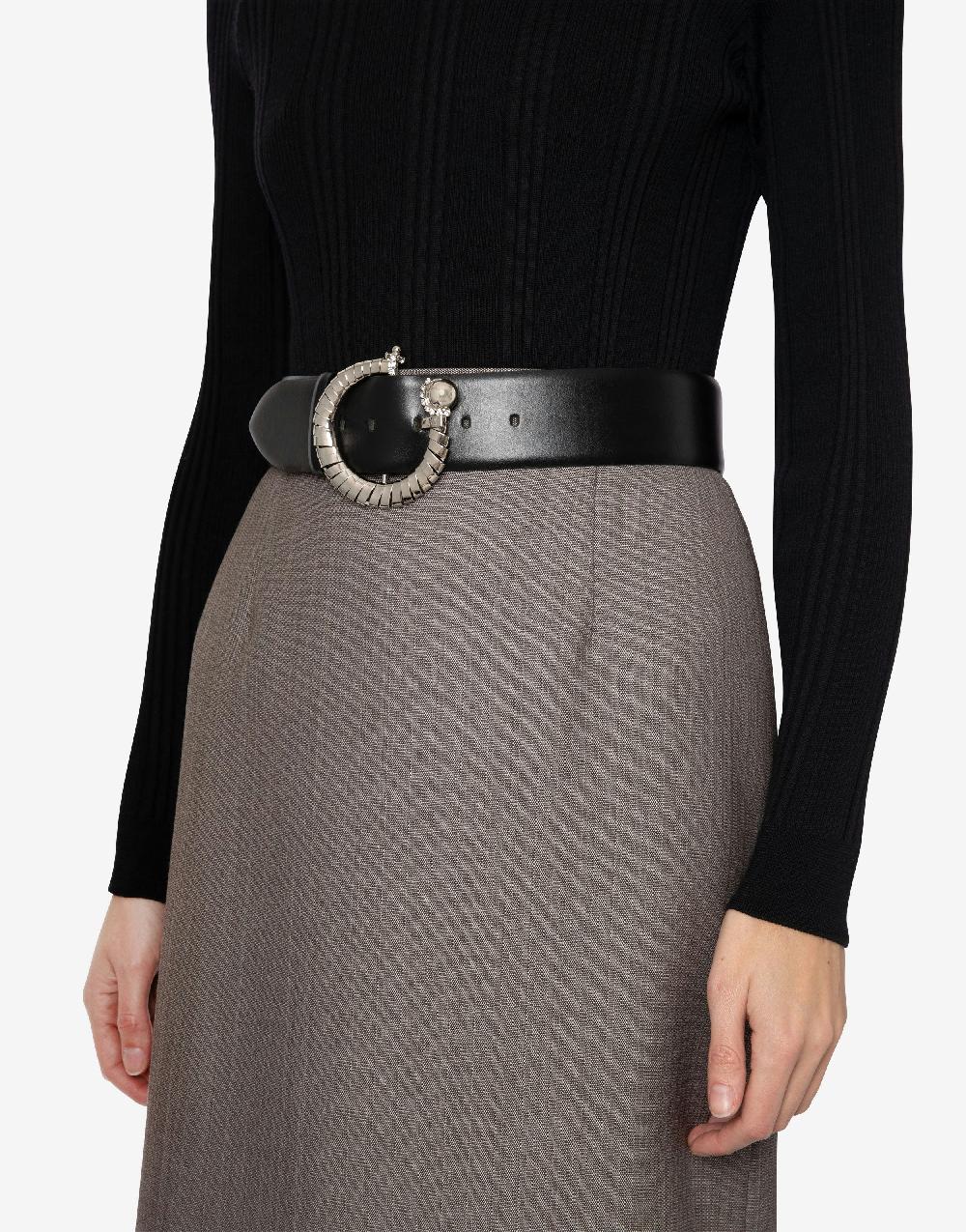 Alberta Ferretti Cintura in vitello con maxi fibbia Saldi Di Fabbrica