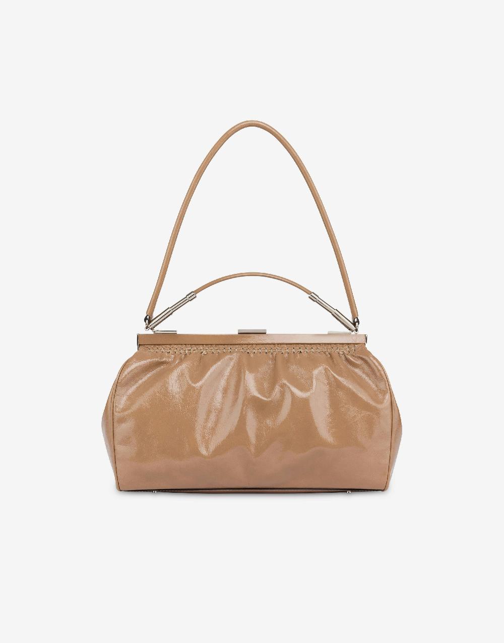 Alberta Ferretti Borsa a spalla in vitello lucido Moda