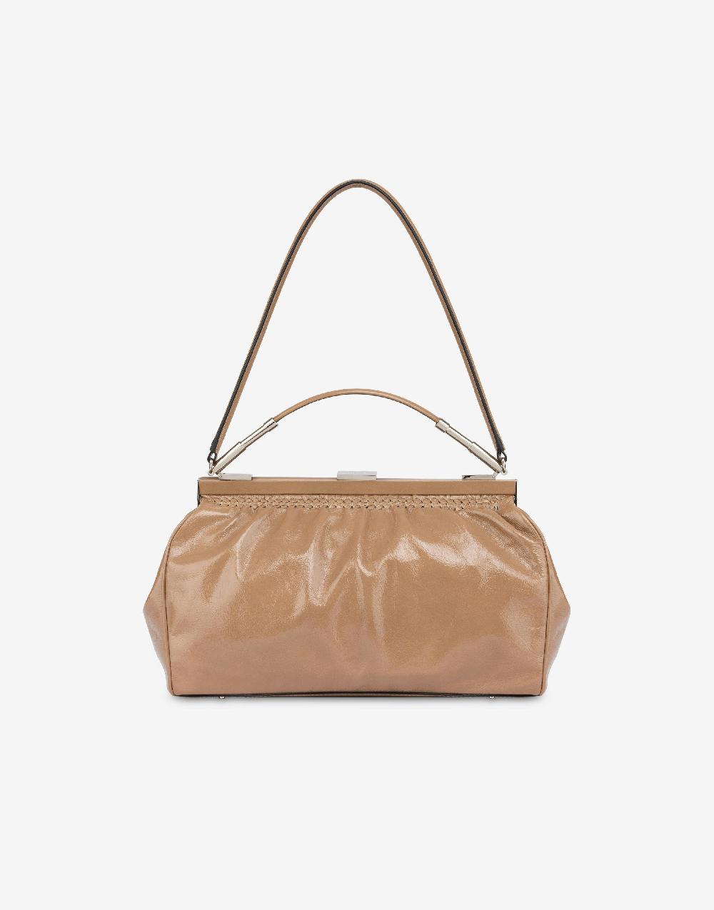 Alberta Ferretti Borsa a spalla in vitello lucido Moda
