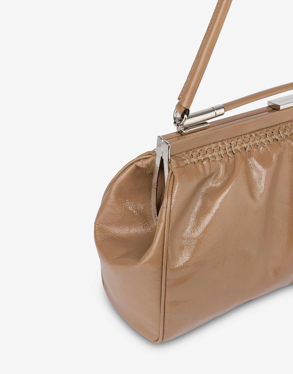 Alberta Ferretti Borsa a spalla in vitello lucido Moda