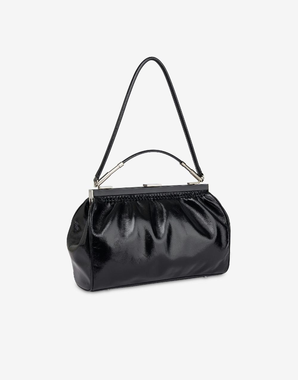 Alberta Ferretti Borsa a spalla in nappa lucida 2025