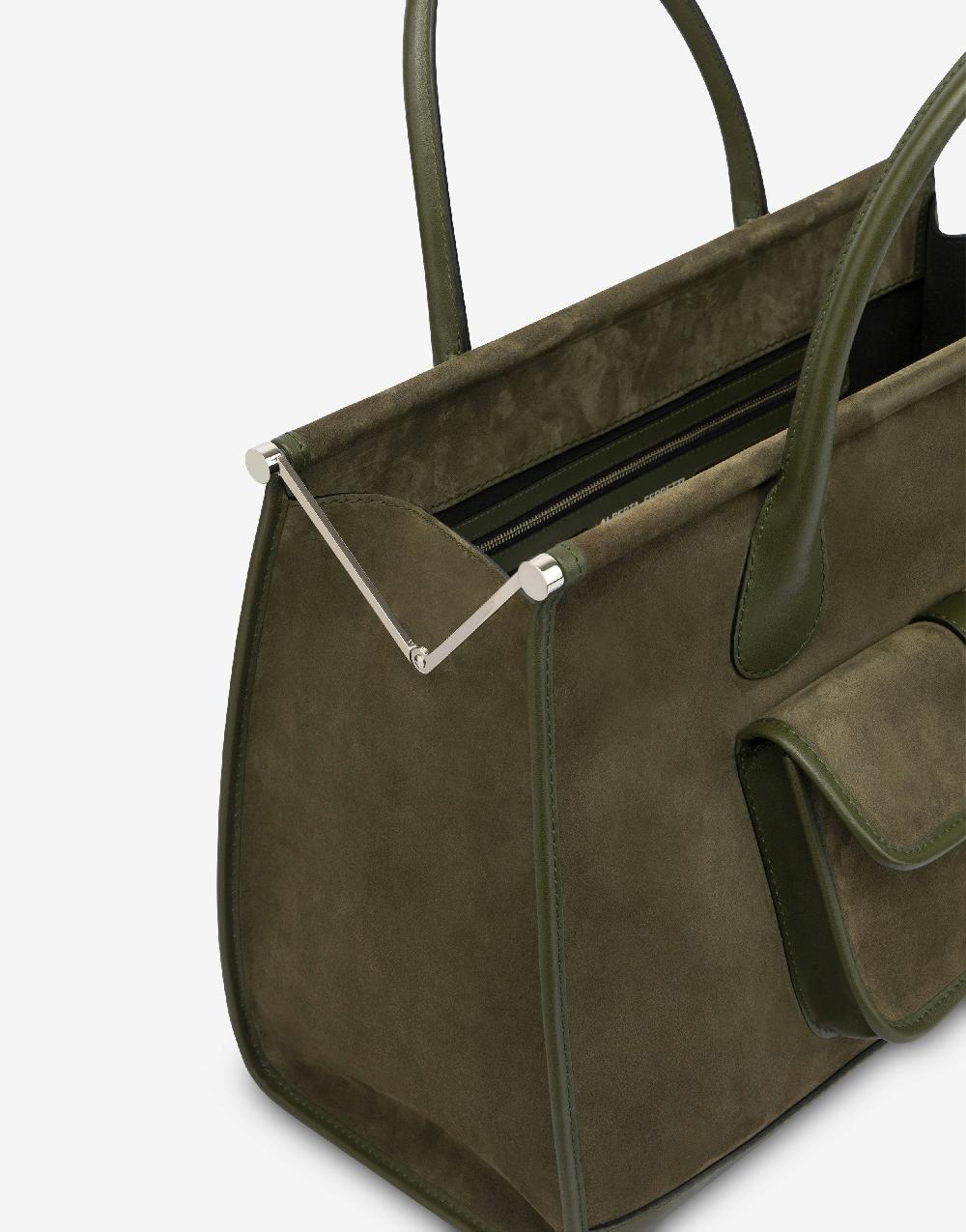 Alberta Ferretti Borsa doppio manico in camoscio Qualità