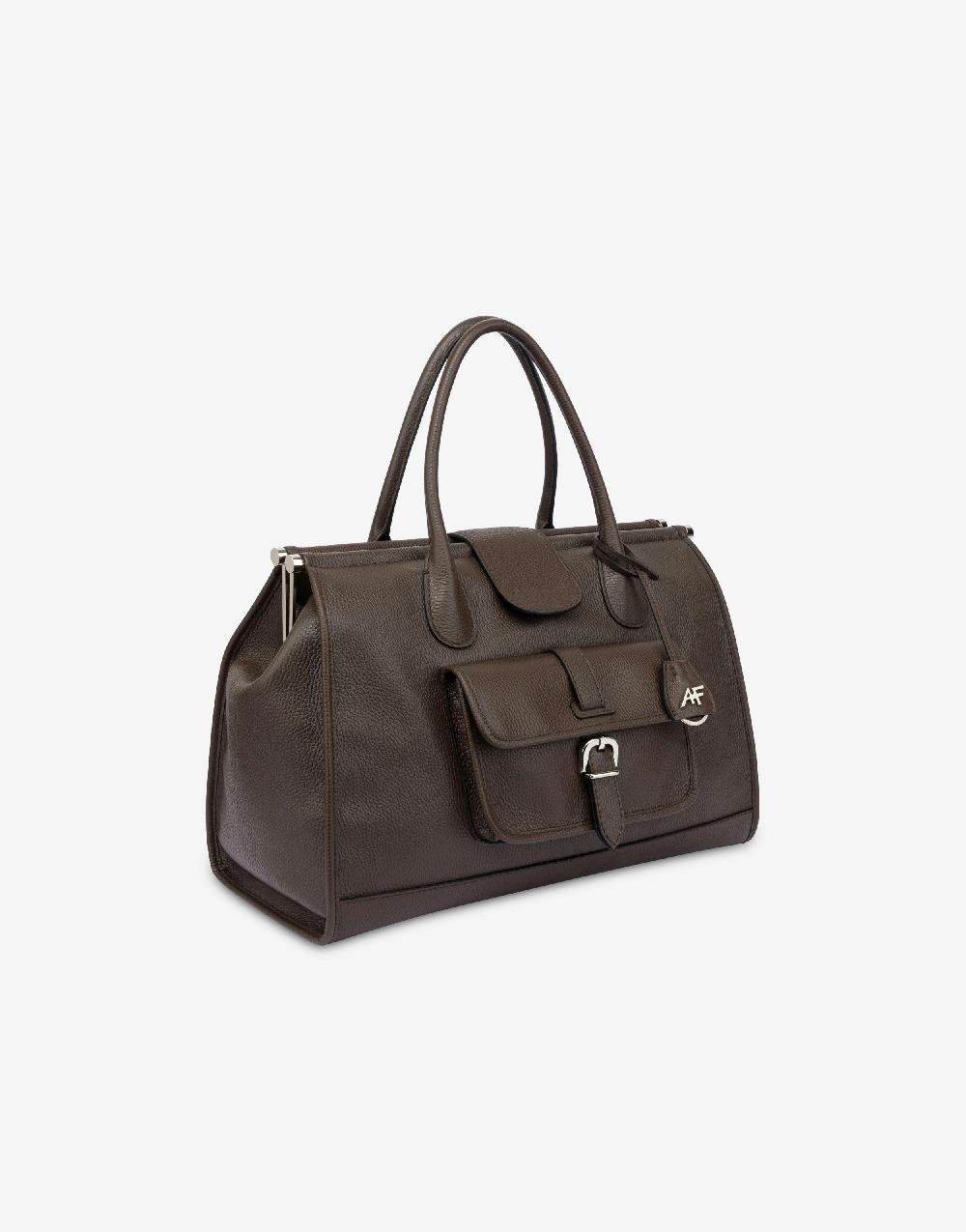 Alberta Ferretti Borsa doppio manico in vitello granato Vendita