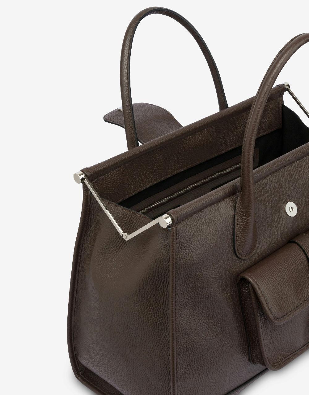 Alberta Ferretti Borsa doppio manico in vitello granato Vendita