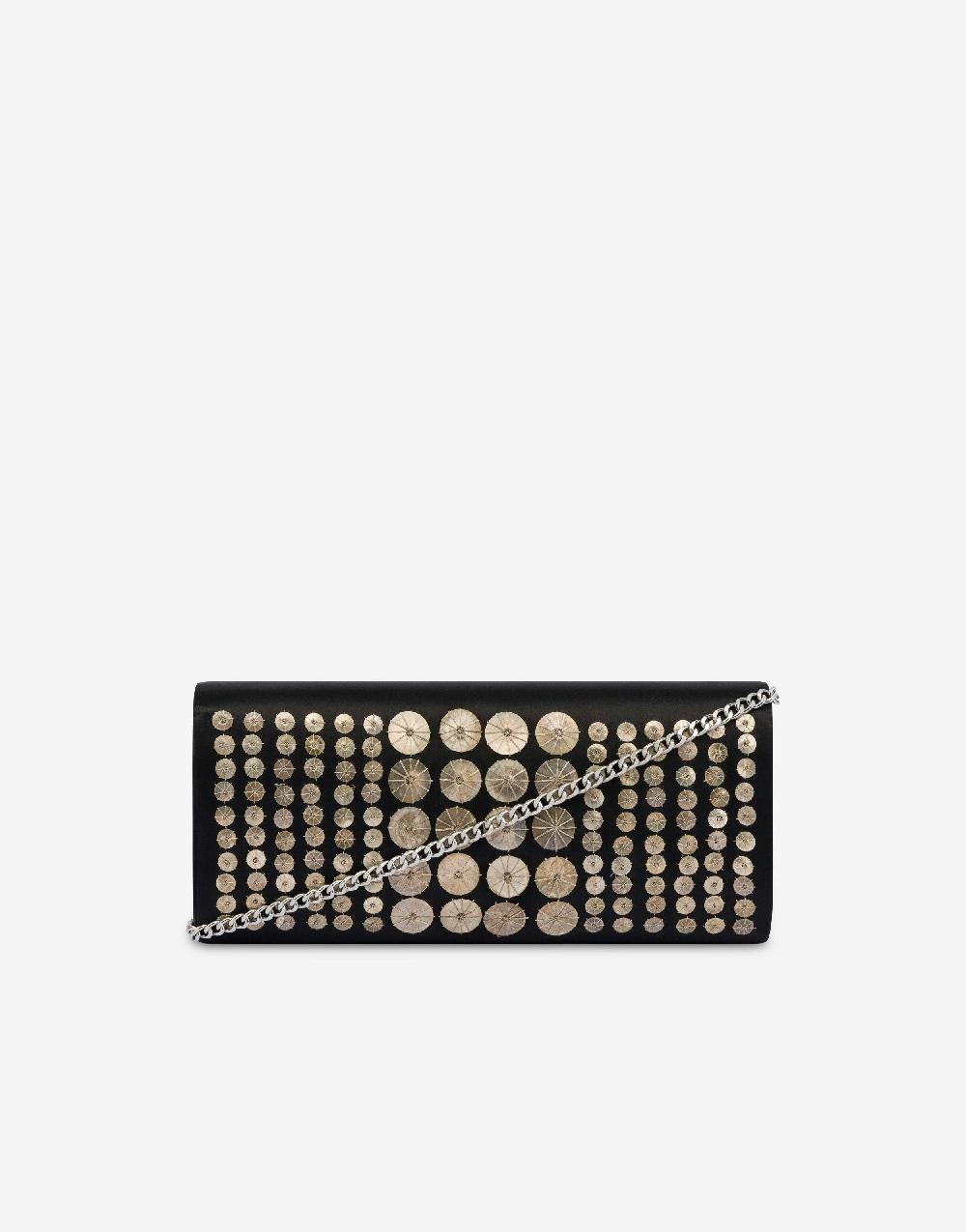 Alberta Ferretti Clutch in raso con ricamo Consegna Veloce