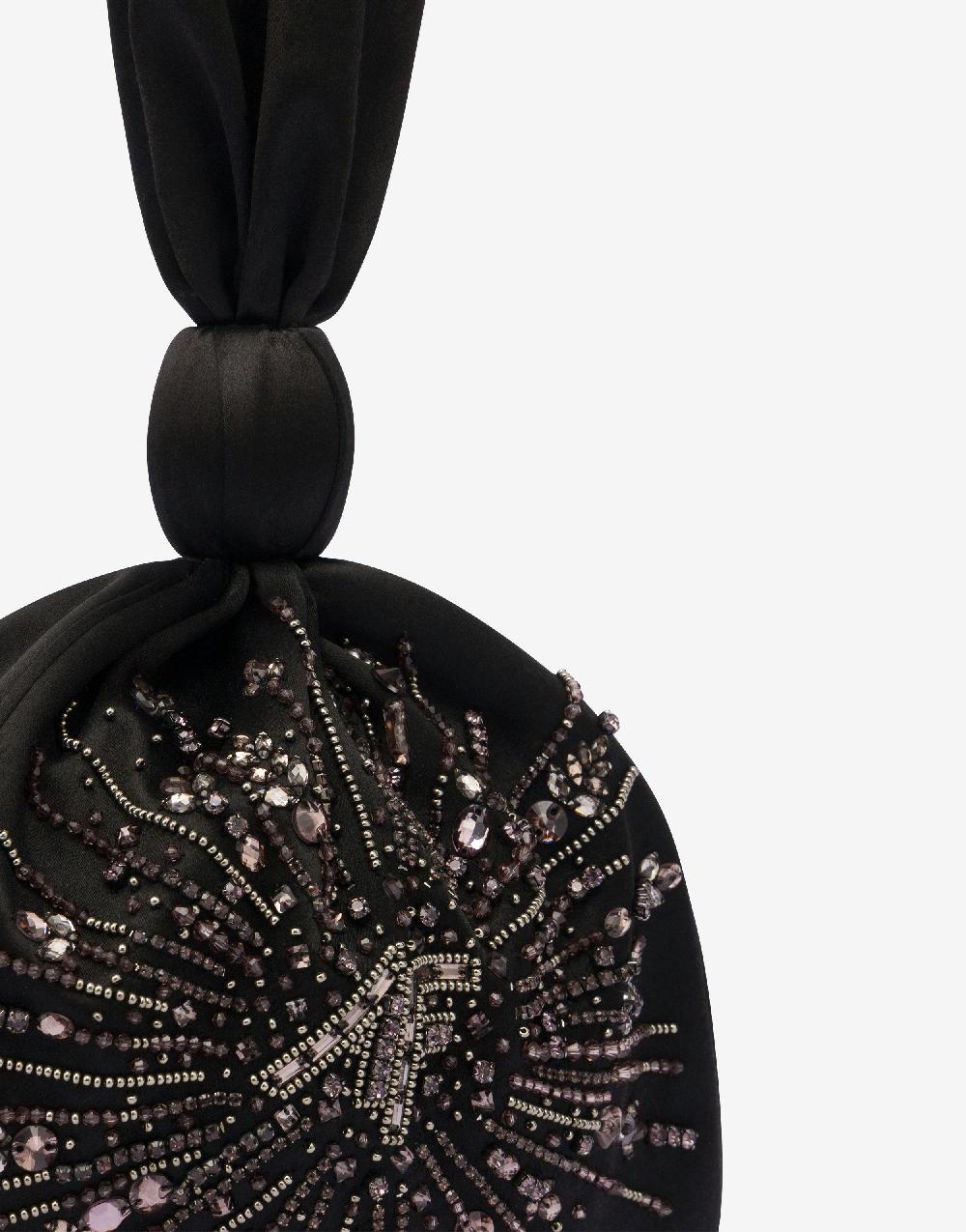 Alberta Ferretti Bucket bag in raso con ricamo perline e strass Fino Al -60%
