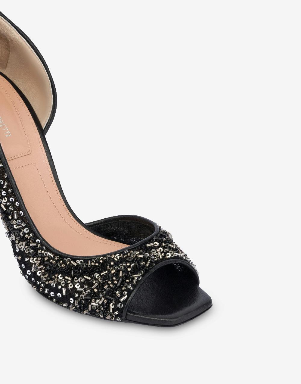 Alberta Ferretti Décolleté d'Orsay in rete con paillettes e perline Shopping Online