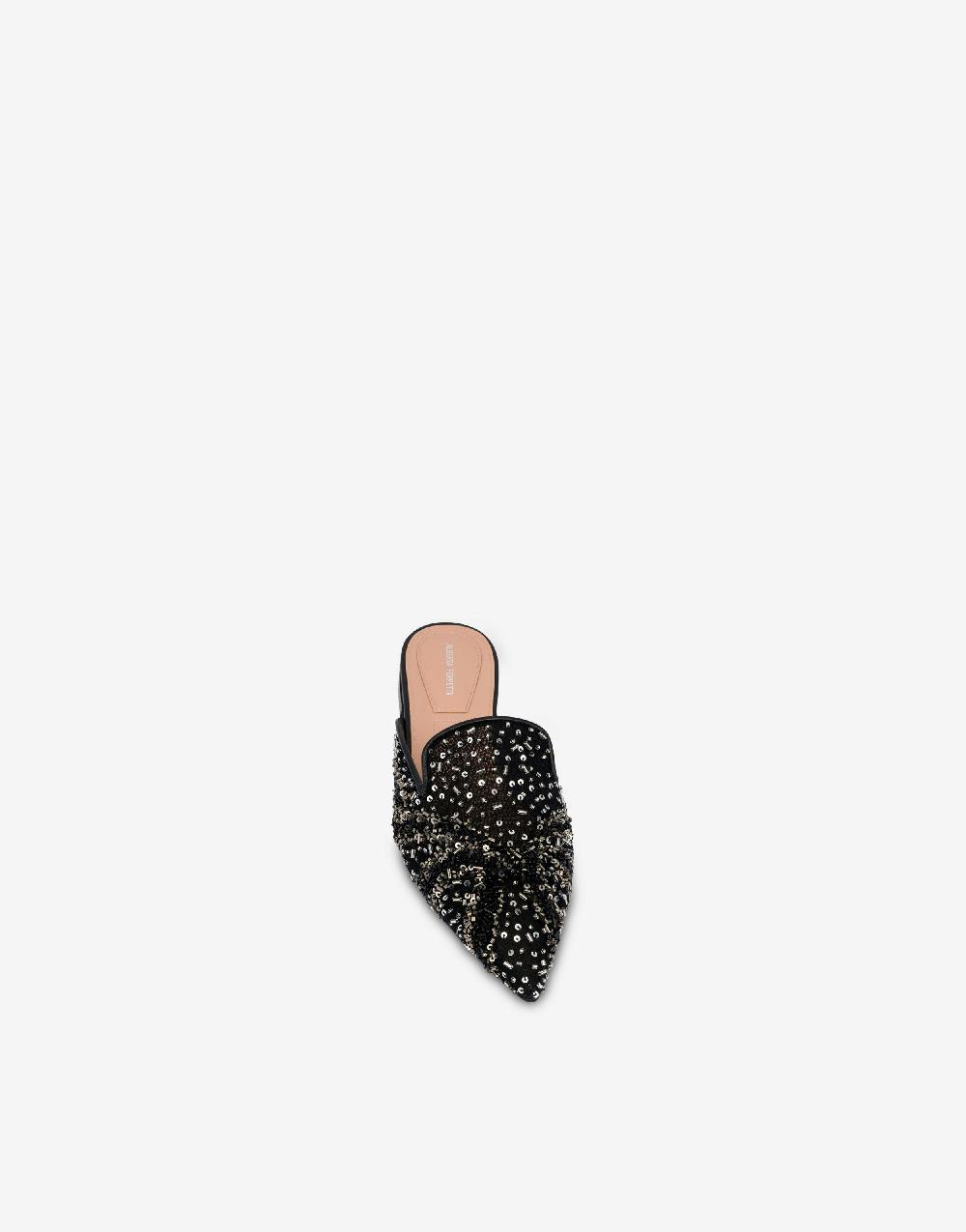 Alberta Ferretti Mia Mule in rete con paillettes e perline Affare Del Giorno