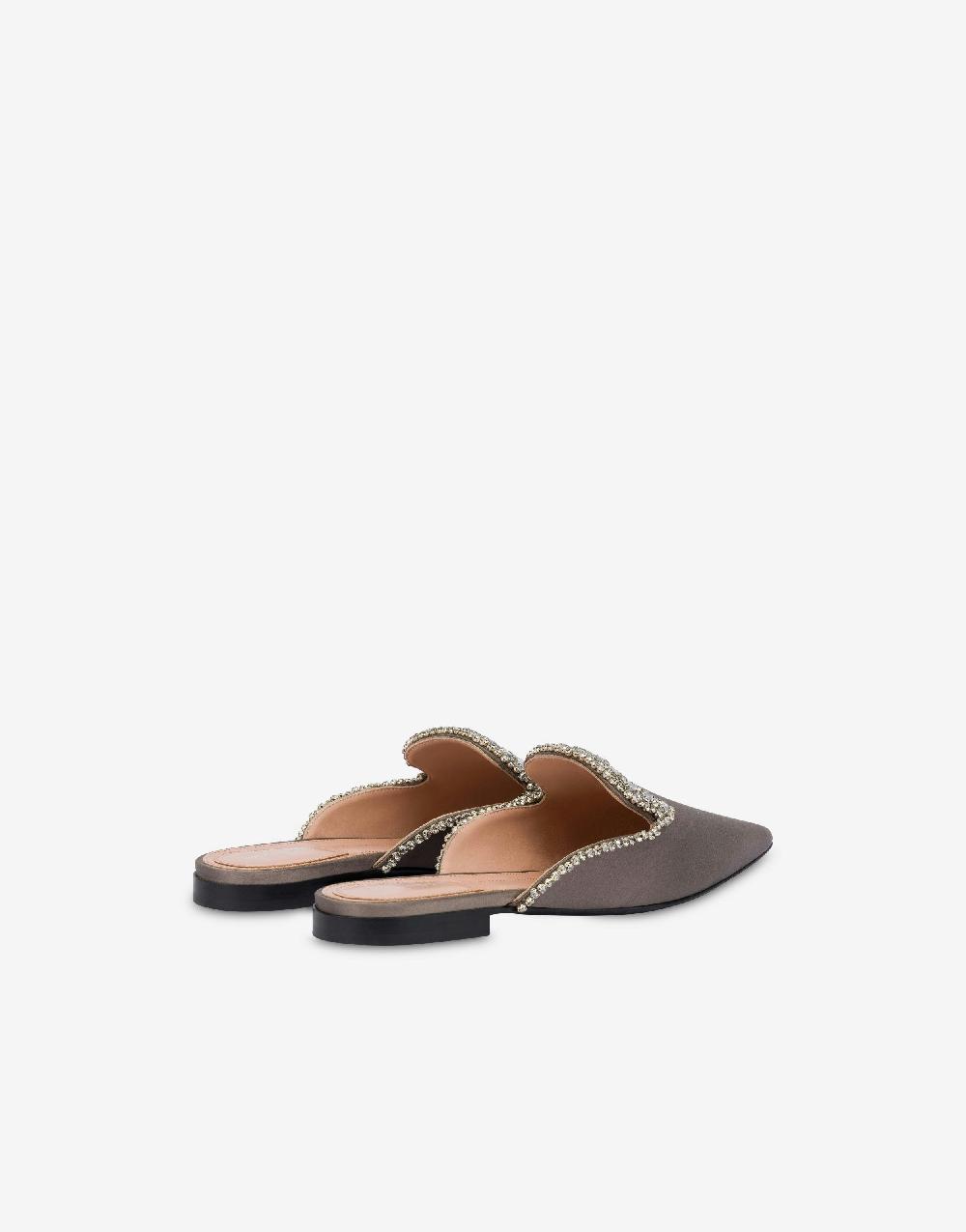 Alberta Ferretti Mia Mule in raso con ricamo effetto gioiello Outlet