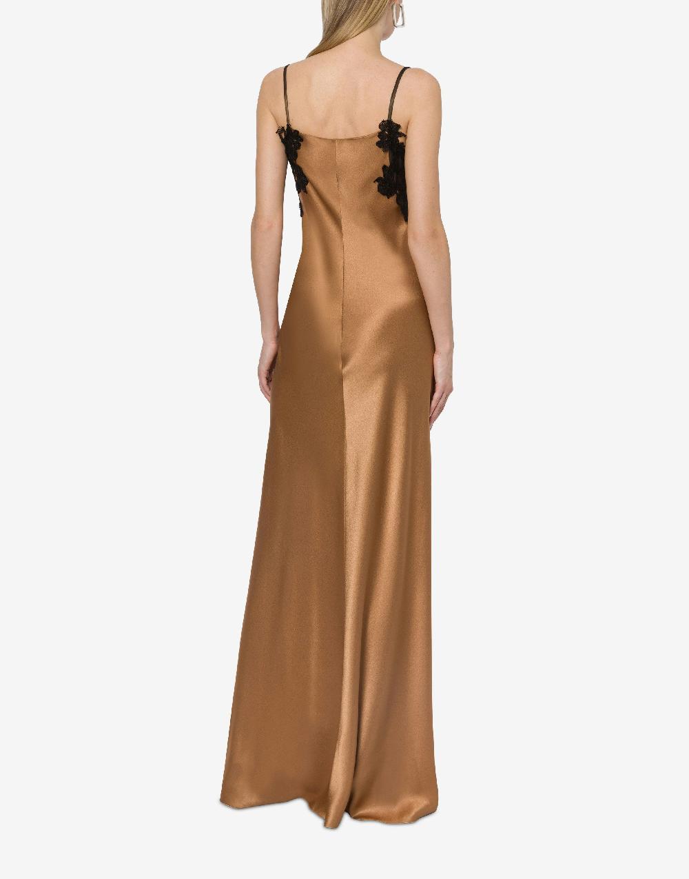 Alberta Ferretti Abito in raso con tulle e pizzo Nuovo