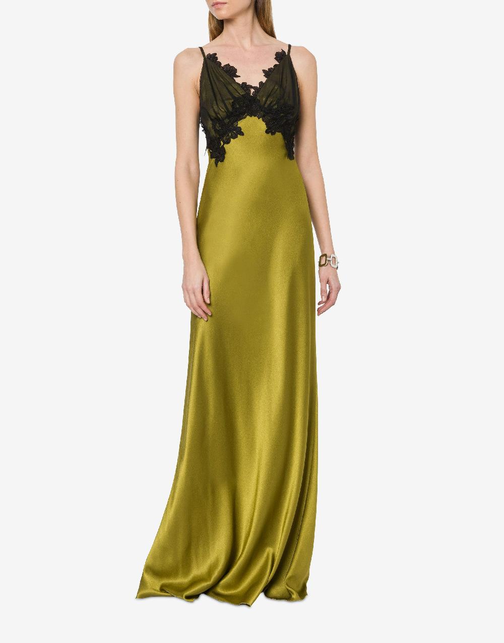 Alberta Ferretti Abito in raso con tulle e pizzo Qualità