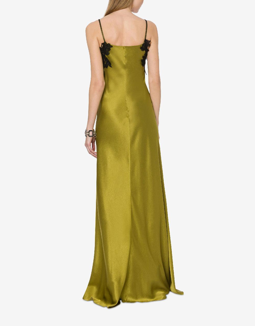 Alberta Ferretti Abito in raso con tulle e pizzo Qualità