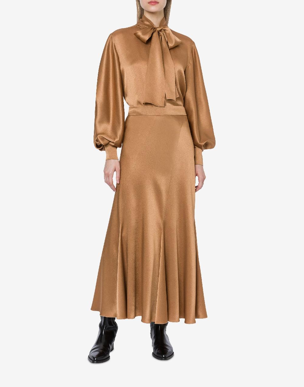 Alberta Ferretti Camicia in raso con collo lavallière Promozione
