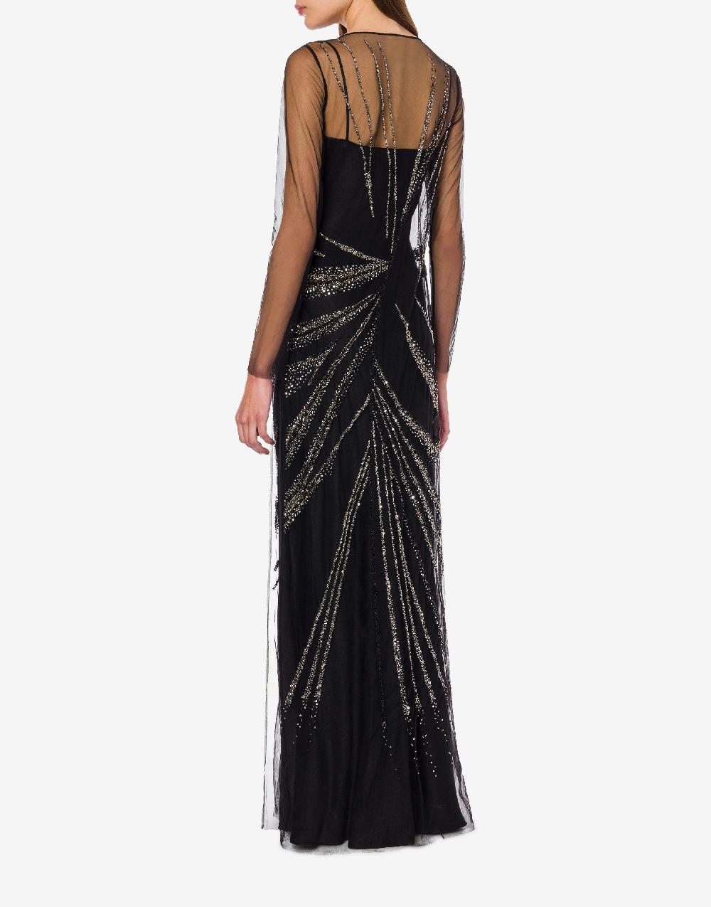 Alberta Ferretti Abito in tulle con ricamo drappeggio Fino Al -60%