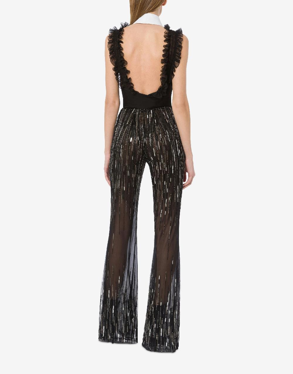 Alberta Ferretti Pantalone con flare perline e paillettes degradé Shopping Online