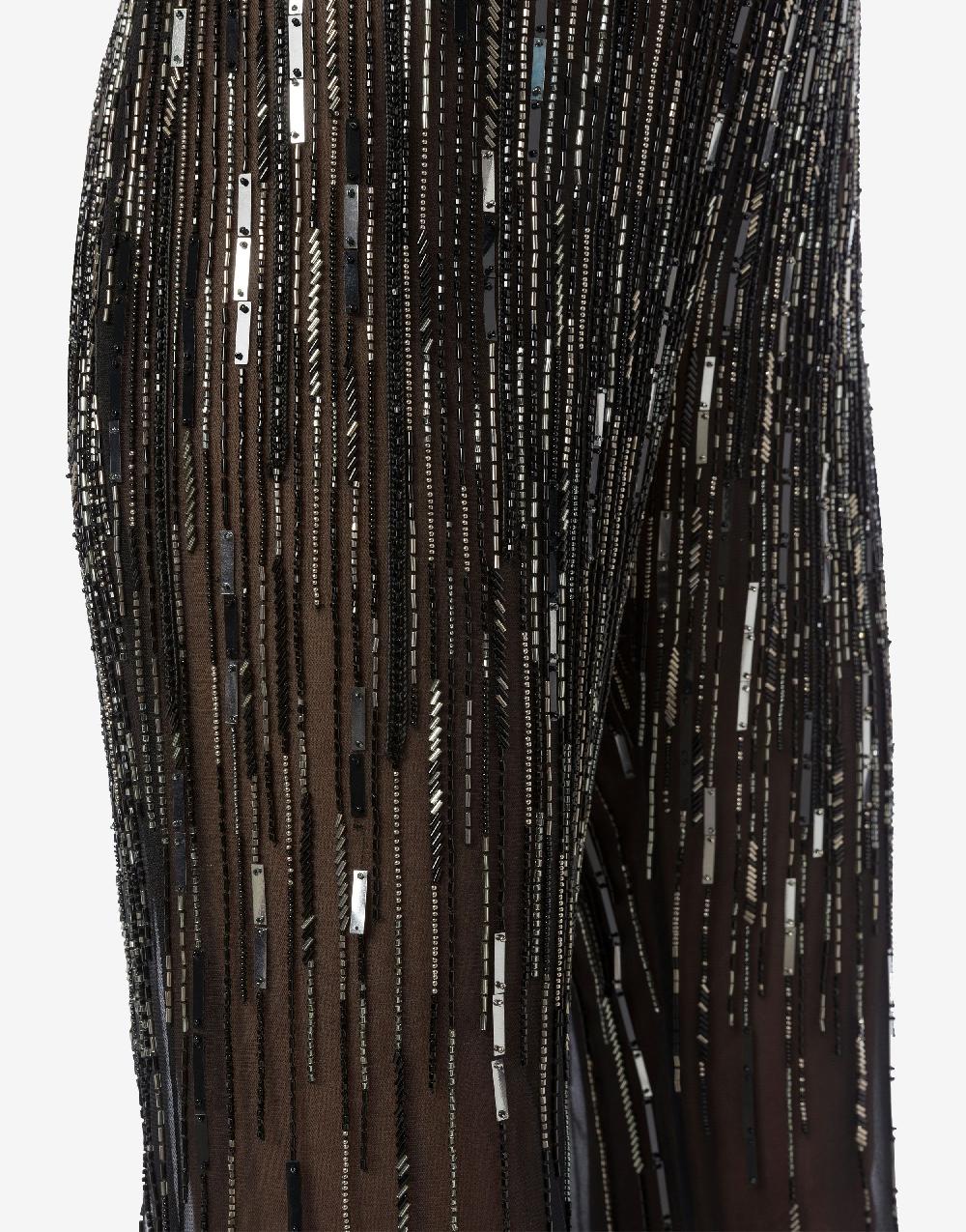 Alberta Ferretti Pantalone con flare perline e paillettes degradé Shopping Online