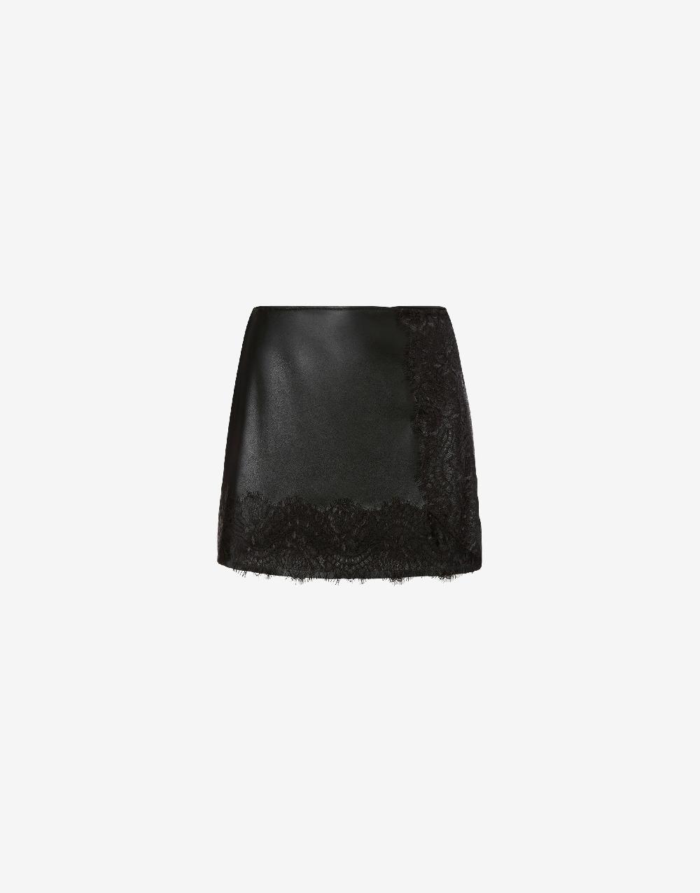 Alberta Ferretti Short in chevron e tessuto nappato con pizzo Prezzo Ridotto