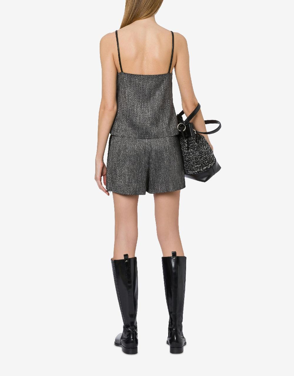 Alberta Ferretti Short in chevron e tessuto nappato con pizzo Prezzo Ridotto