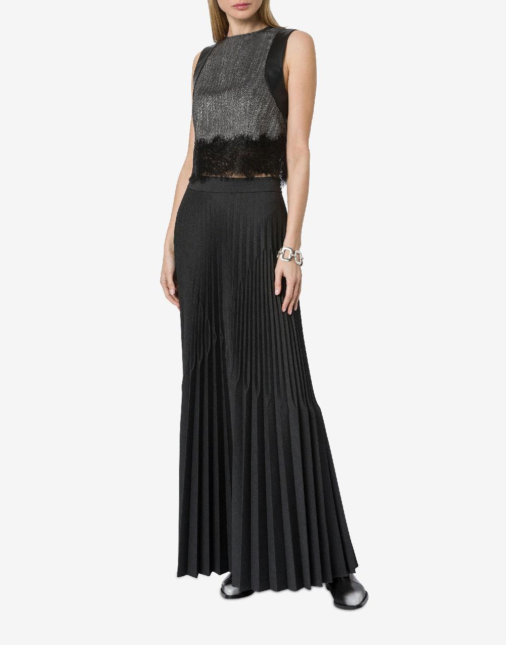 Alberta Ferretti Crop top in chevron con pizzo Novità